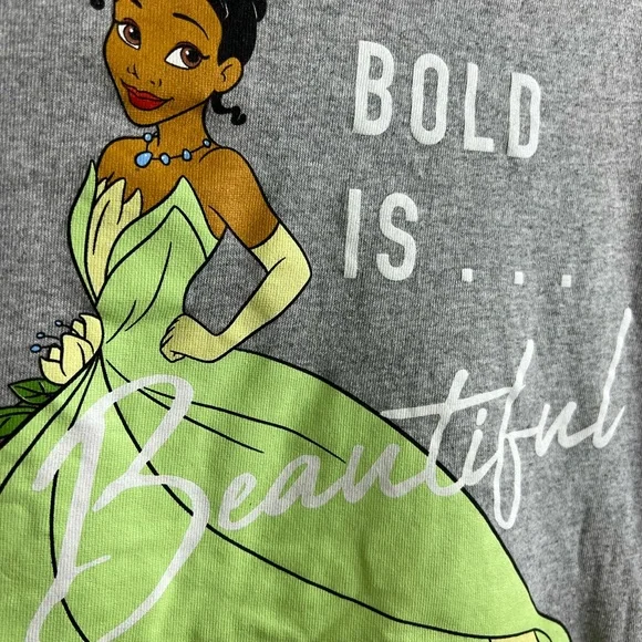 DISNEY “BOLD IS BEAUTIFUL” BROWN PRINCESS GREY SHORT SLEEVE T SHIRT - Picture 4 of 8